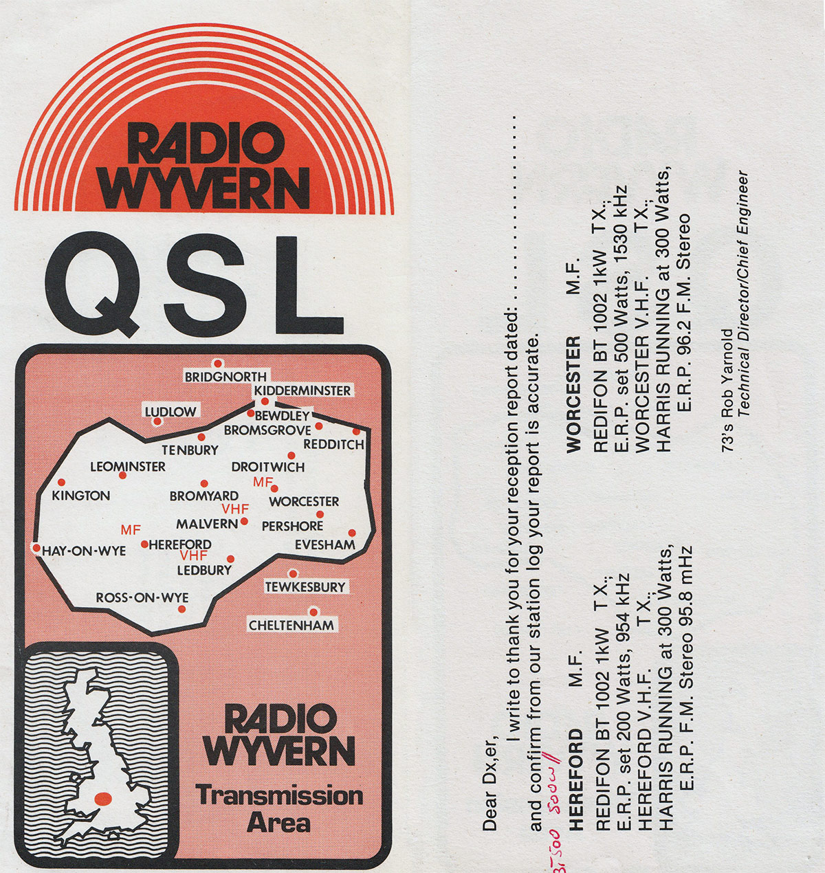 Radio Wyven QSL card